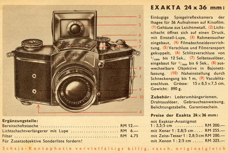 Kine Exakta Schaja Photoführer 1937